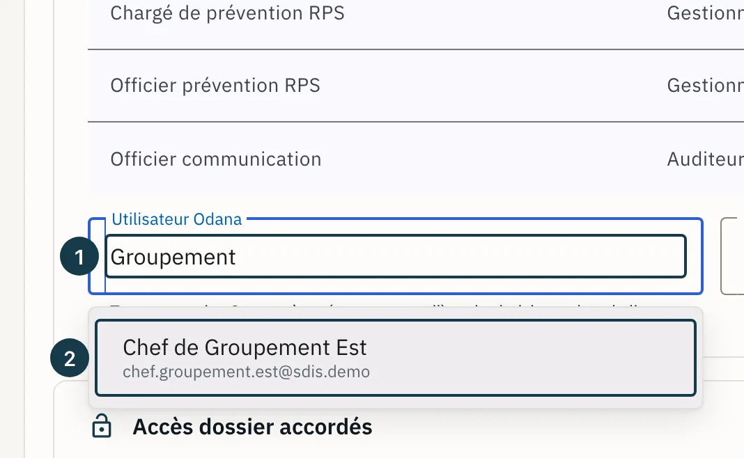 Écran «&nbsp;Administration&nbsp;»&nbsp;: les options proposées sous le champ de recherche